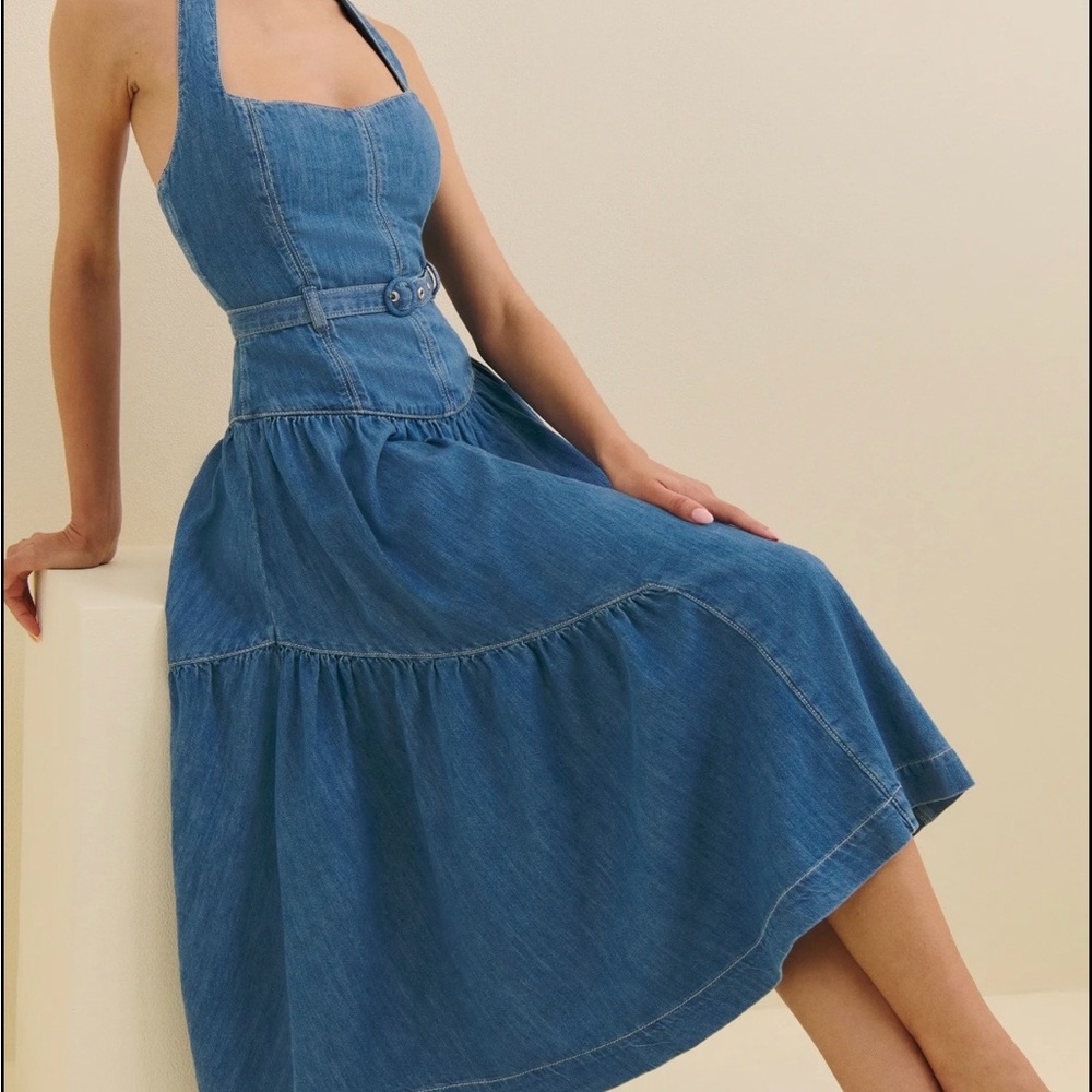 Reformation Lilith Denim Midi Dress